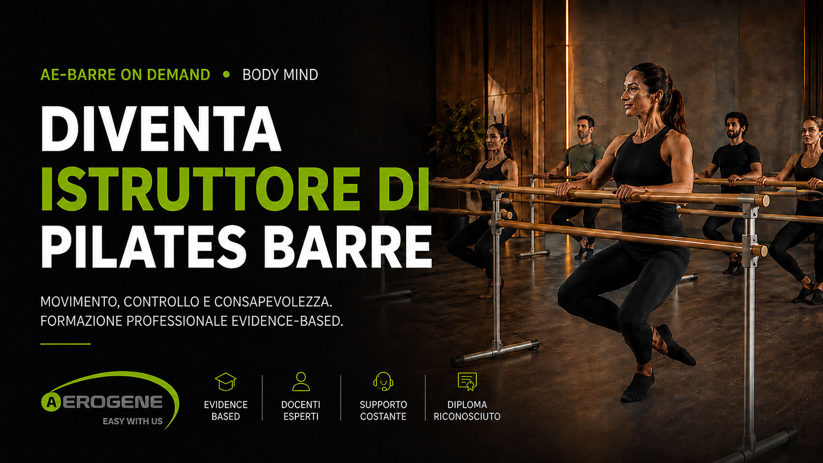 Corso Aerogene AE-Barre On Demand per istruttori Pilates Barre